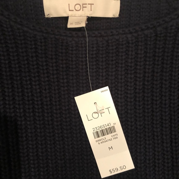 New Loft Navy Sweater- Medium - Picture 2 of 4